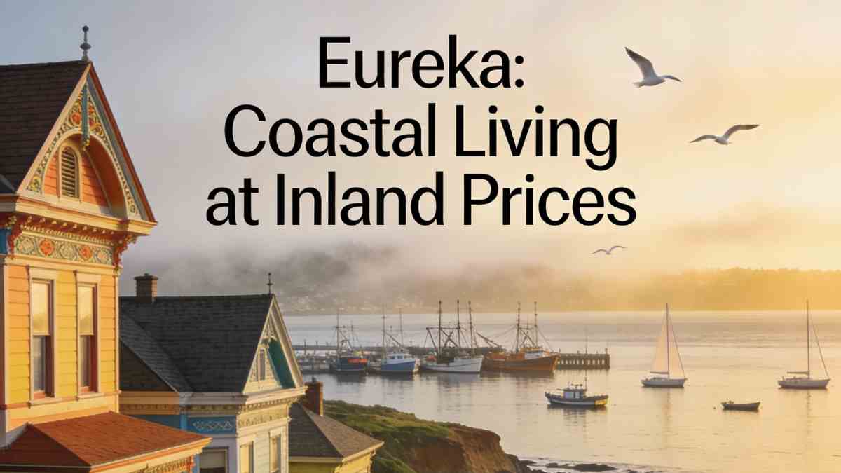 Historic Victorian houses in Old Town Eureka with colorful painted facades