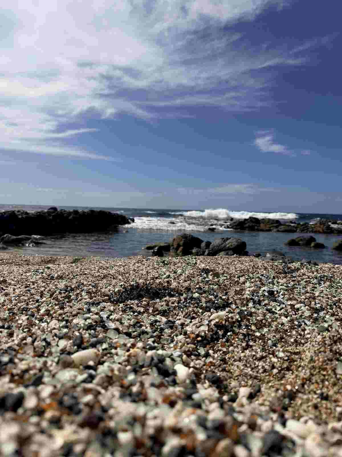 Glass Beach with colorful sea glass pebbles