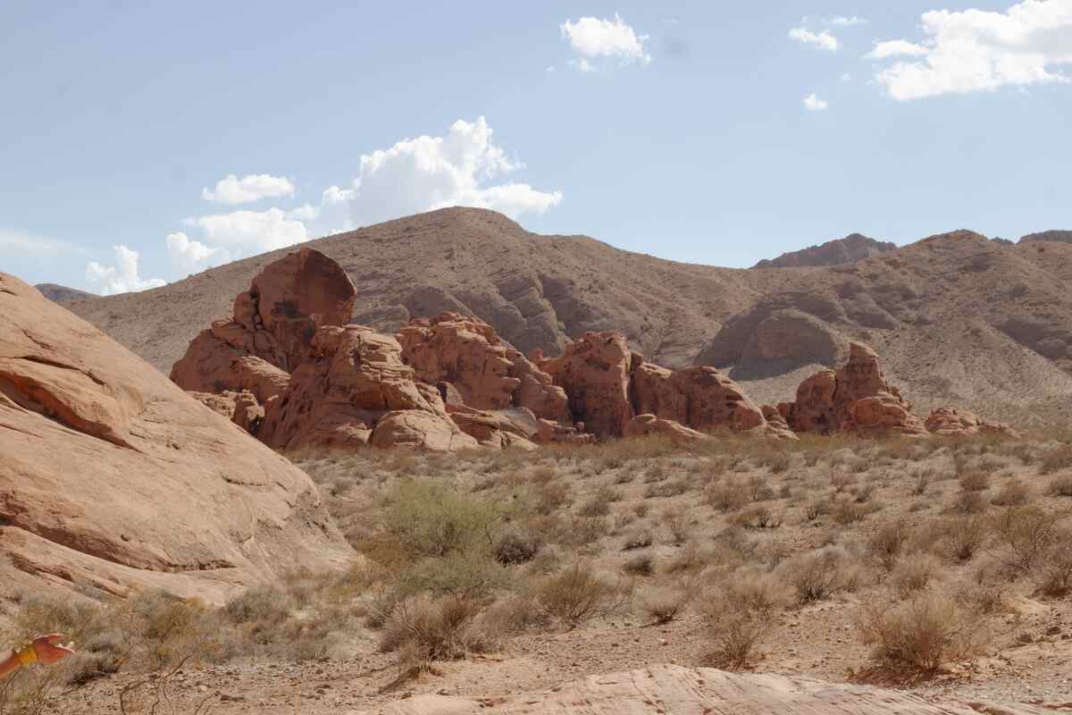 Valley of Fire crimson sandstone formations at sunset