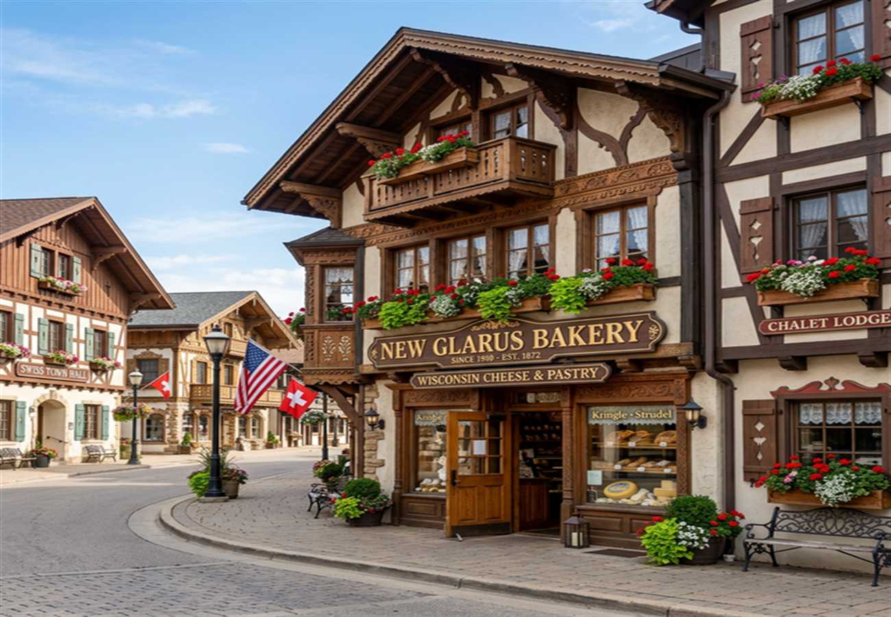 Downtown New Glarus Swiss Architecture