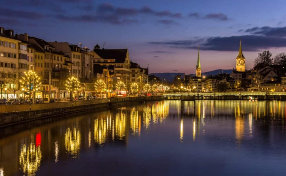 Lake Zurich winter scene