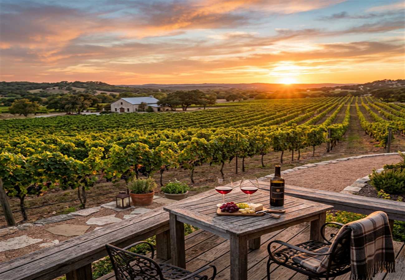 Fredericksburg Texas Vineyard Sunset